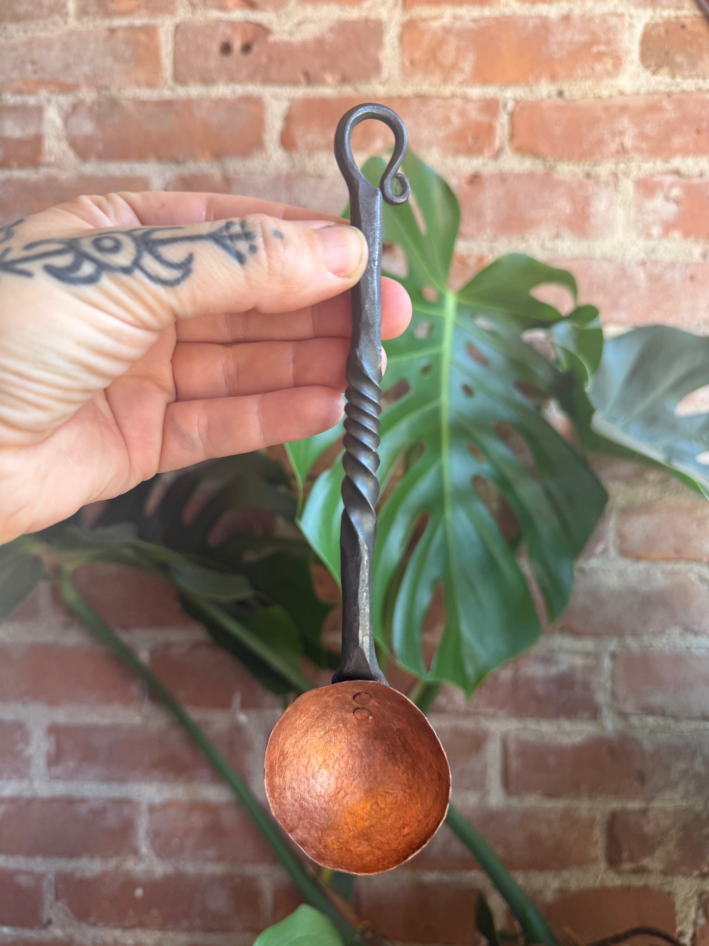 Locally forged coffee/tea scoop