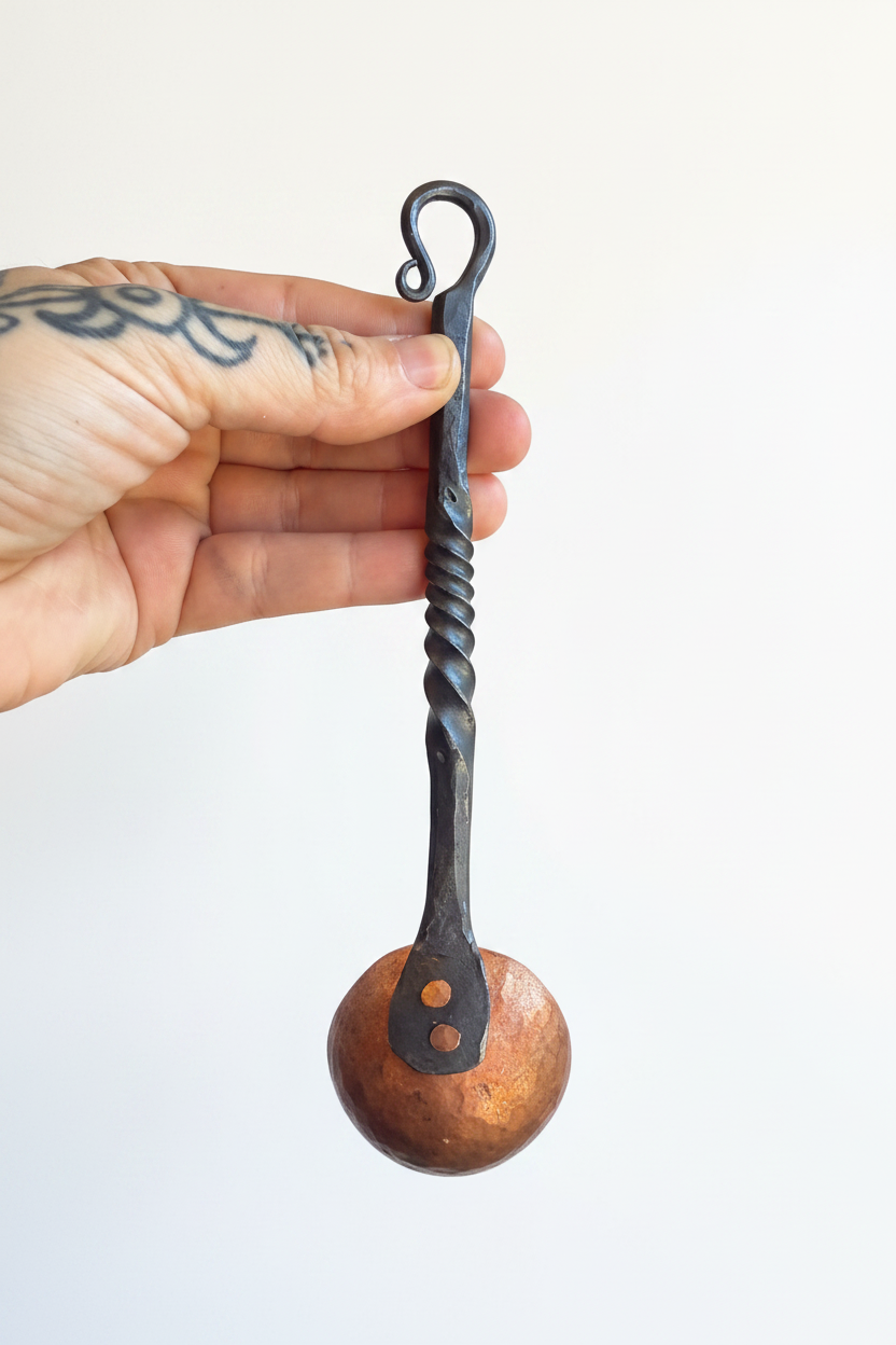 Locally forged coffee/tea scoop