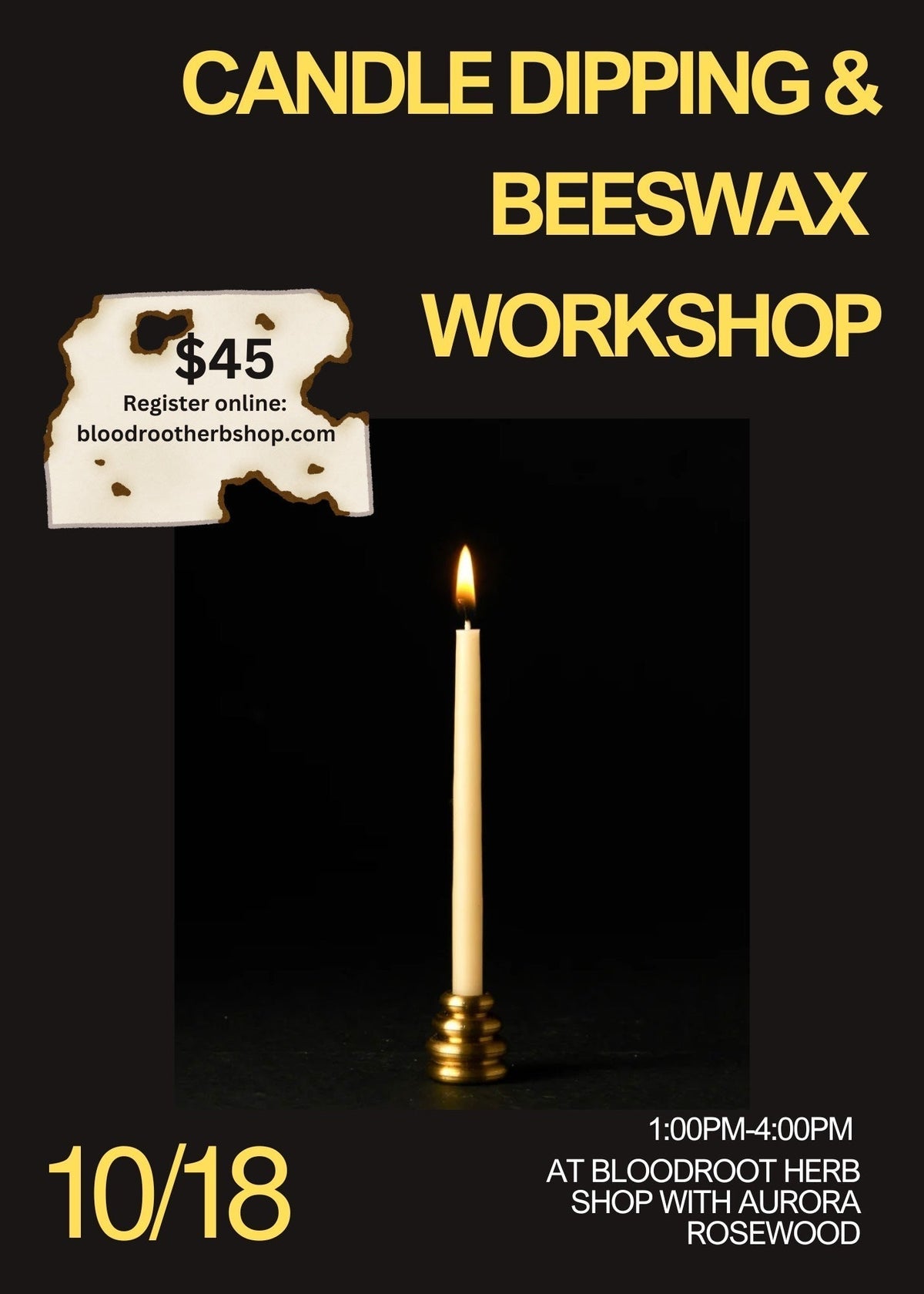 Light In Dark Times-Make and Take Candle Making Class 10/18