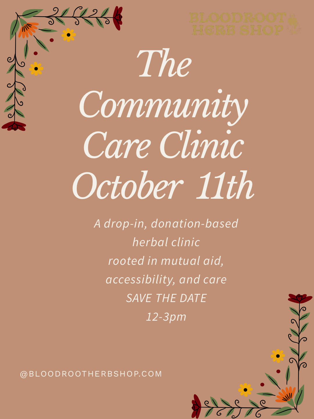Community Care Clinic October 11th 12-3pm