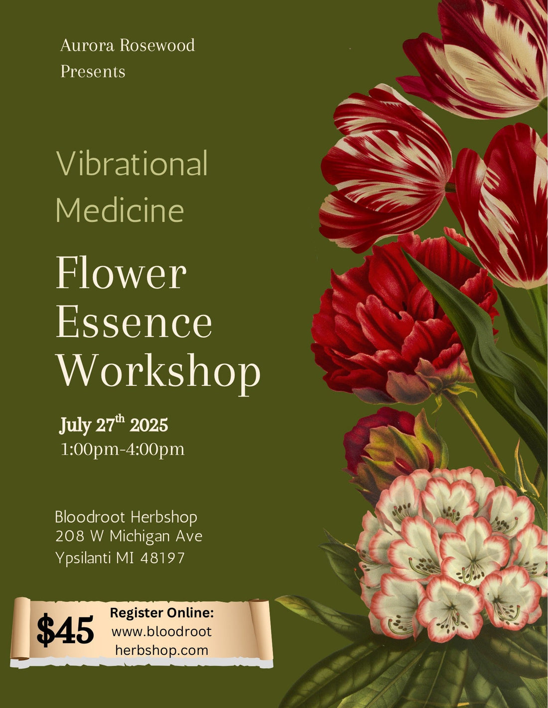 Vibrational Medicine | Flower Essence Class July 27tth 1-4pm