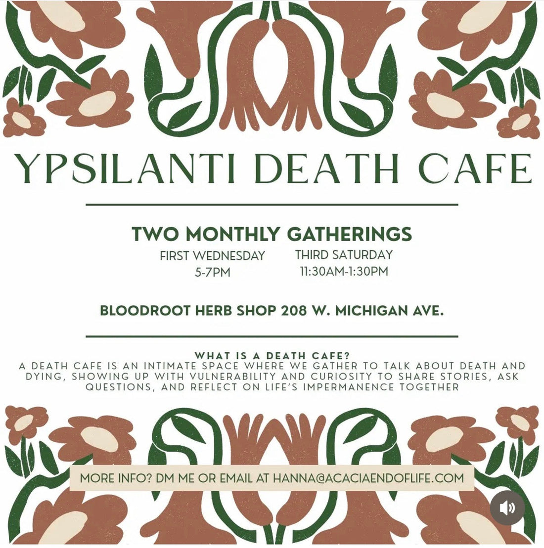 Every Month Join Us for the Death Cafe