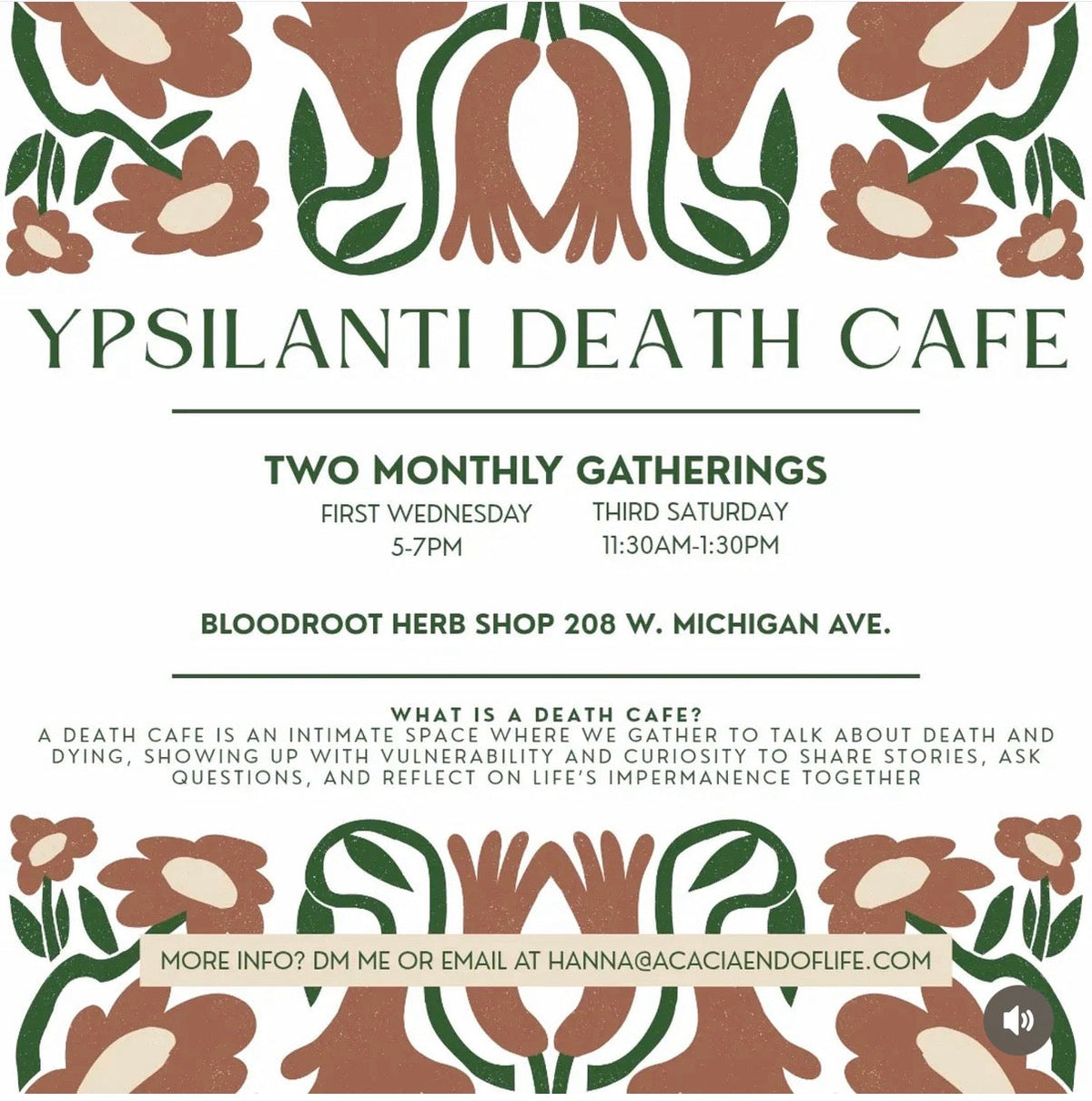 Every Month Join Us for the Death Cafe