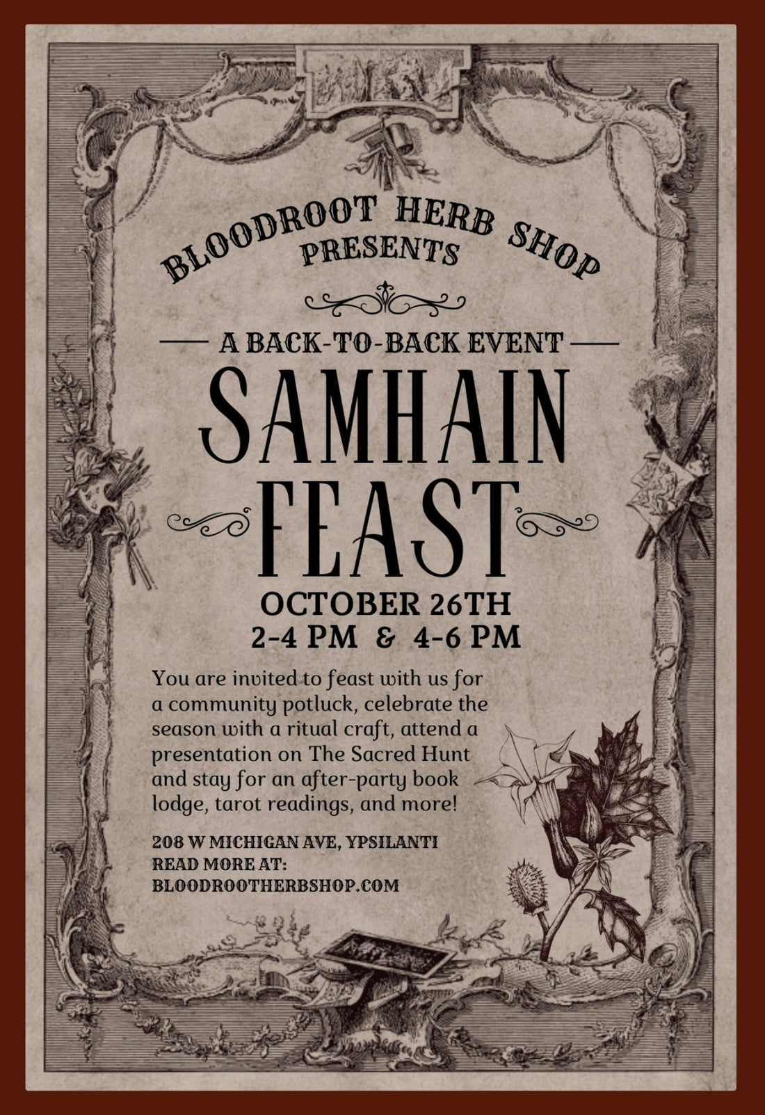 Samhain Community Potluck & Book Lodge | Oct 26th